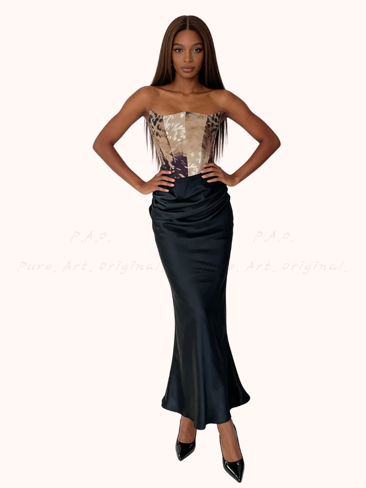 Strapless High-Waist Bodycon Maxi Dress