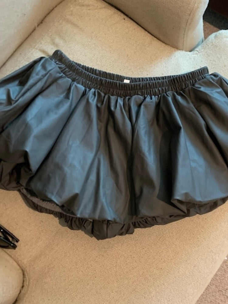 PU Leather Mini Skort