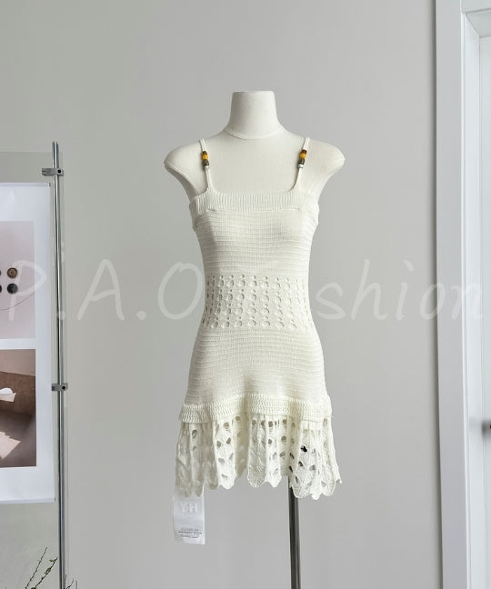 Open-Knit Strap Mini Dress[Available Now]
