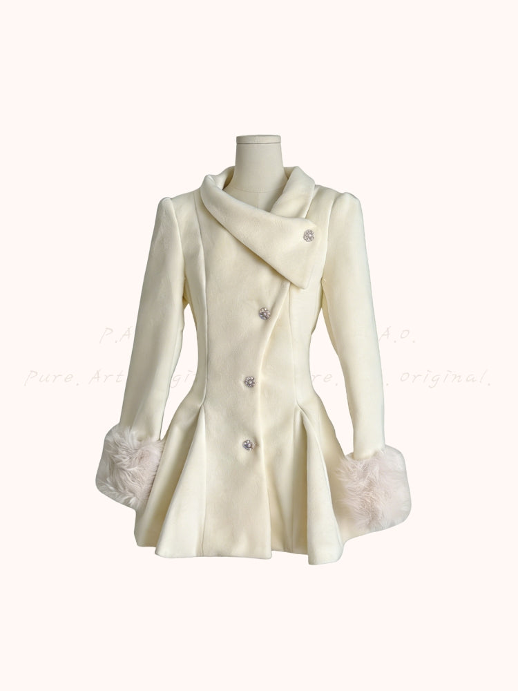 Tweed-Inspired Waist-Defining Mini Coat Dress