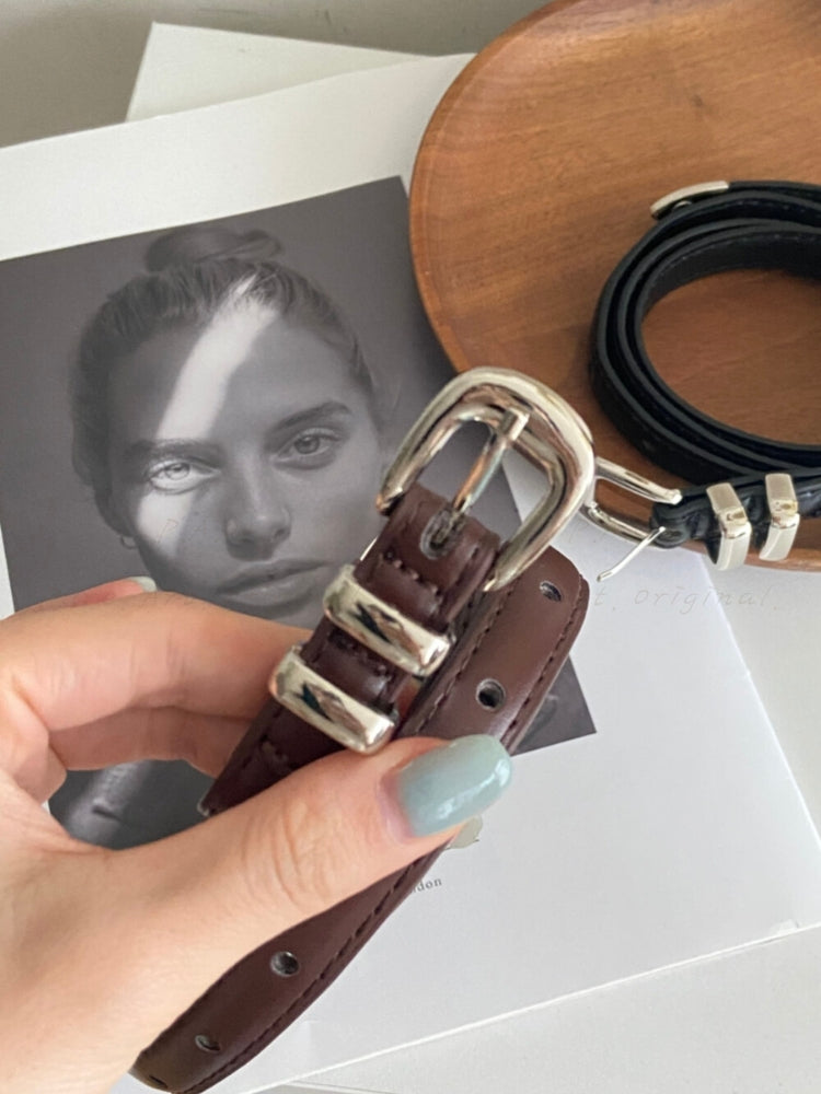 Minimalist Metal Buckle Waist Belt / Corset Belt