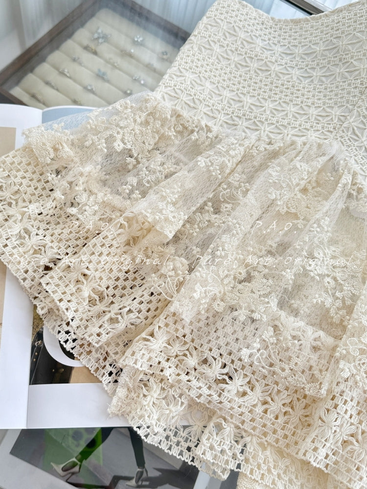 LACE HALTER TOP & SKIRT SET