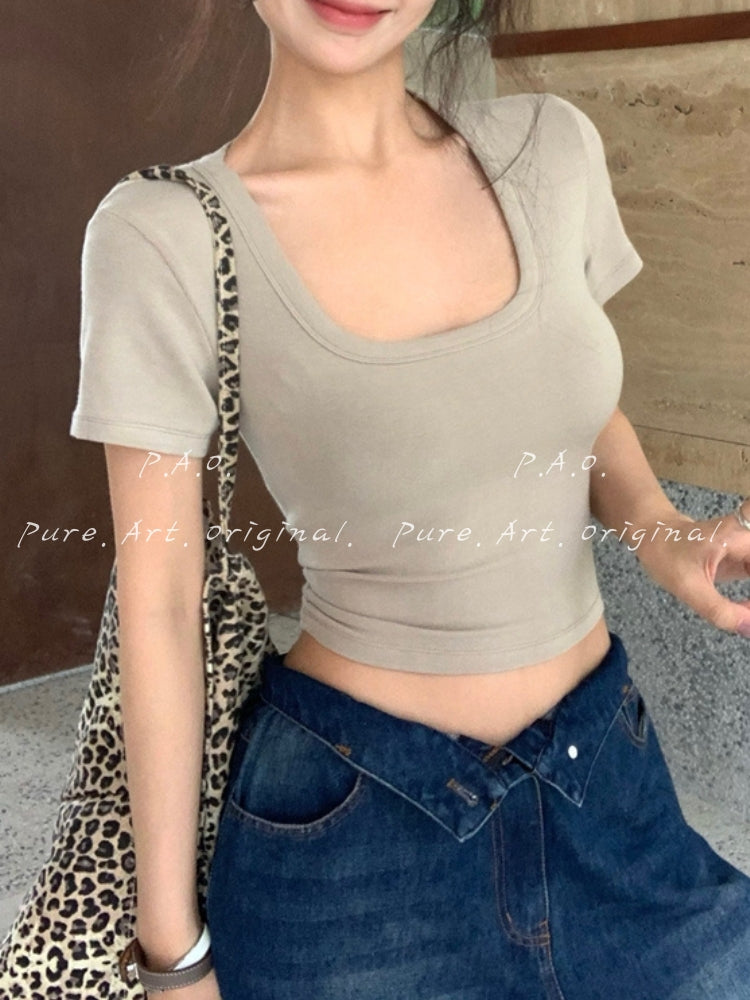 Sculpt Fit U-Neck Crop Tee