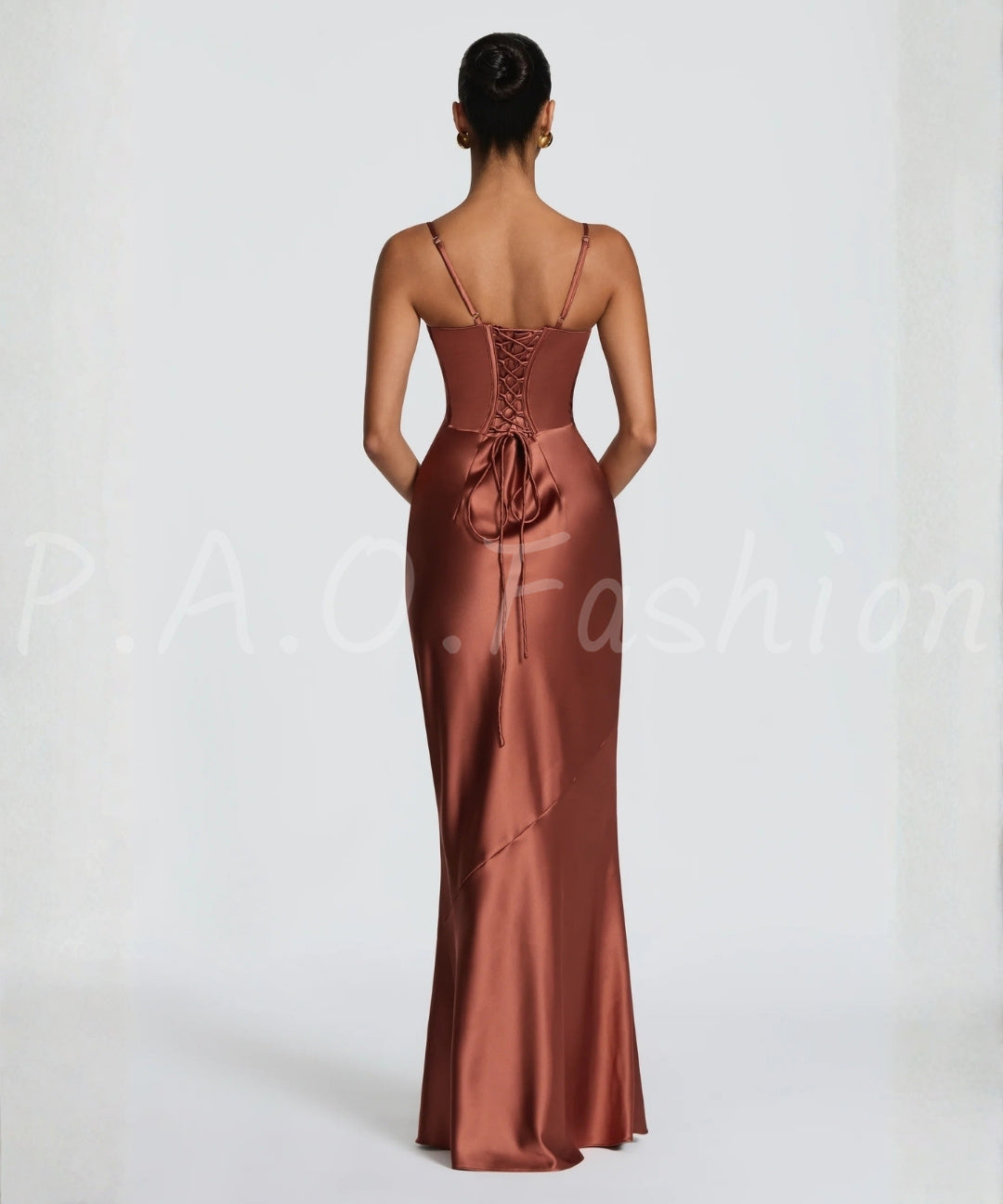 Satin Halter Mermaid Maxi Dress