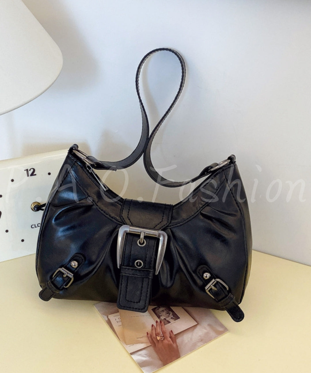 Vintage Moto Ruched Underarm Bag