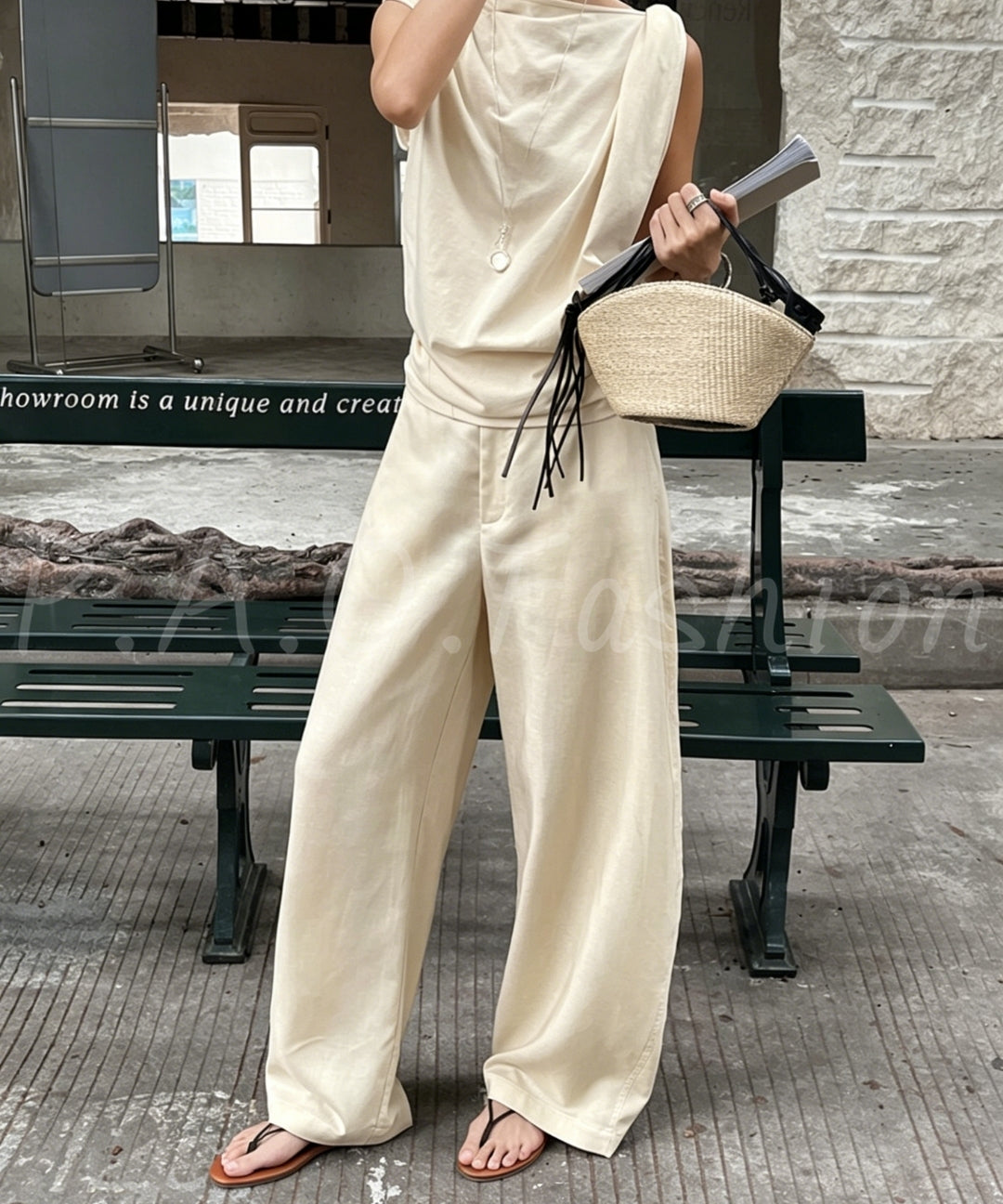 Linen-Blend Relaxed Wide-Leg Pants[Available Now]