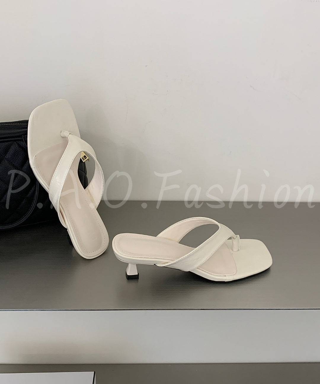 Minimal Thong Kitten Heel Sandals
