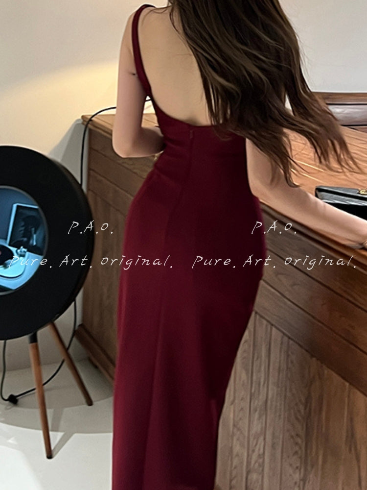 Square Neck Ruched Bodycon Midi Dress