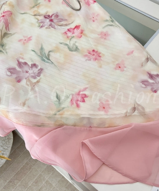 Rose Floral Cotton Mermaid Midi Dress[Available Now]