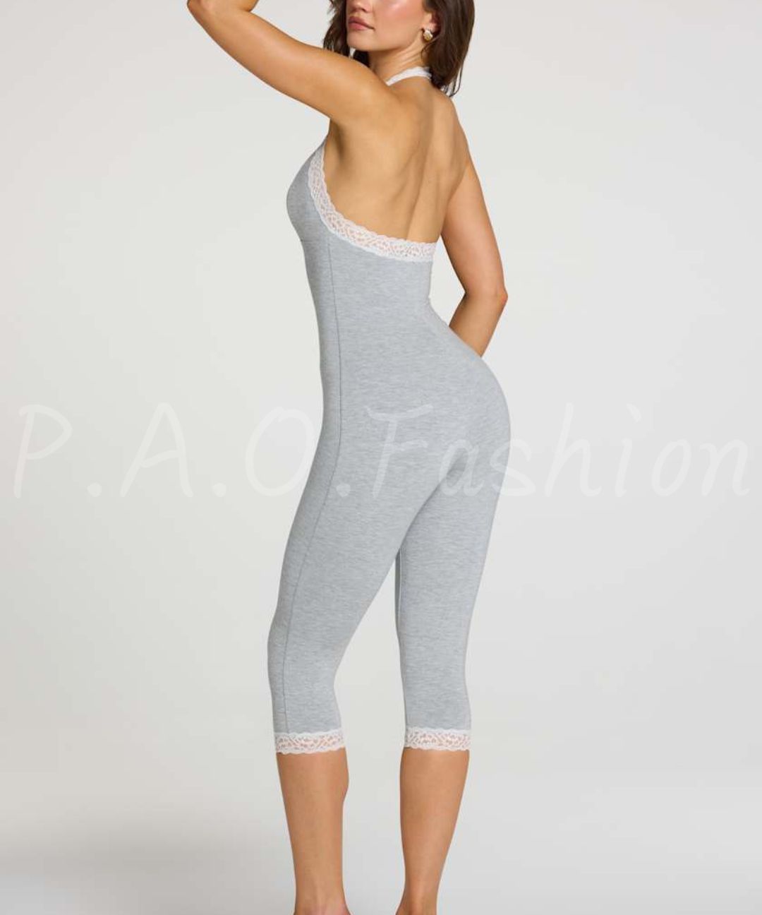 Lace Halter Capri Jumpsuit