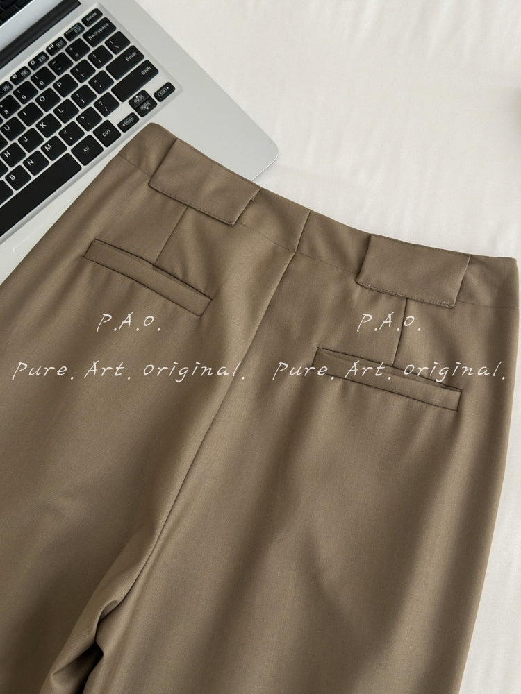 Effortless Drapey Wide‑Leg Casual Pants