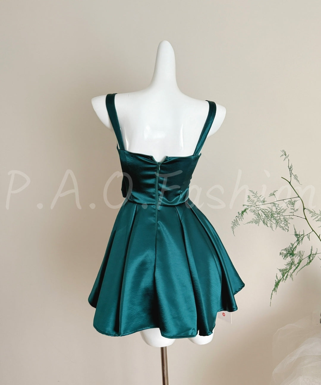 Satin Lace-Panel Bow-Waist A-Line Mini Dress[Available Now]