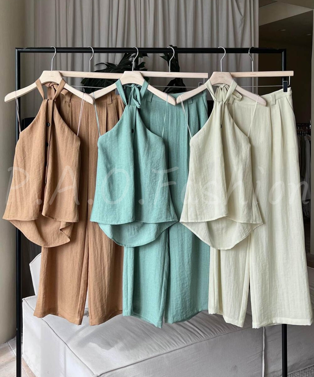 Halter Tie Wide-Leg Pants Set[Available Now]