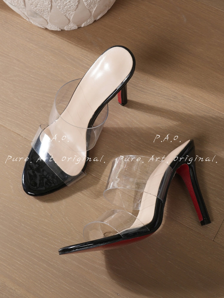 Clear Strap Stiletto Heels