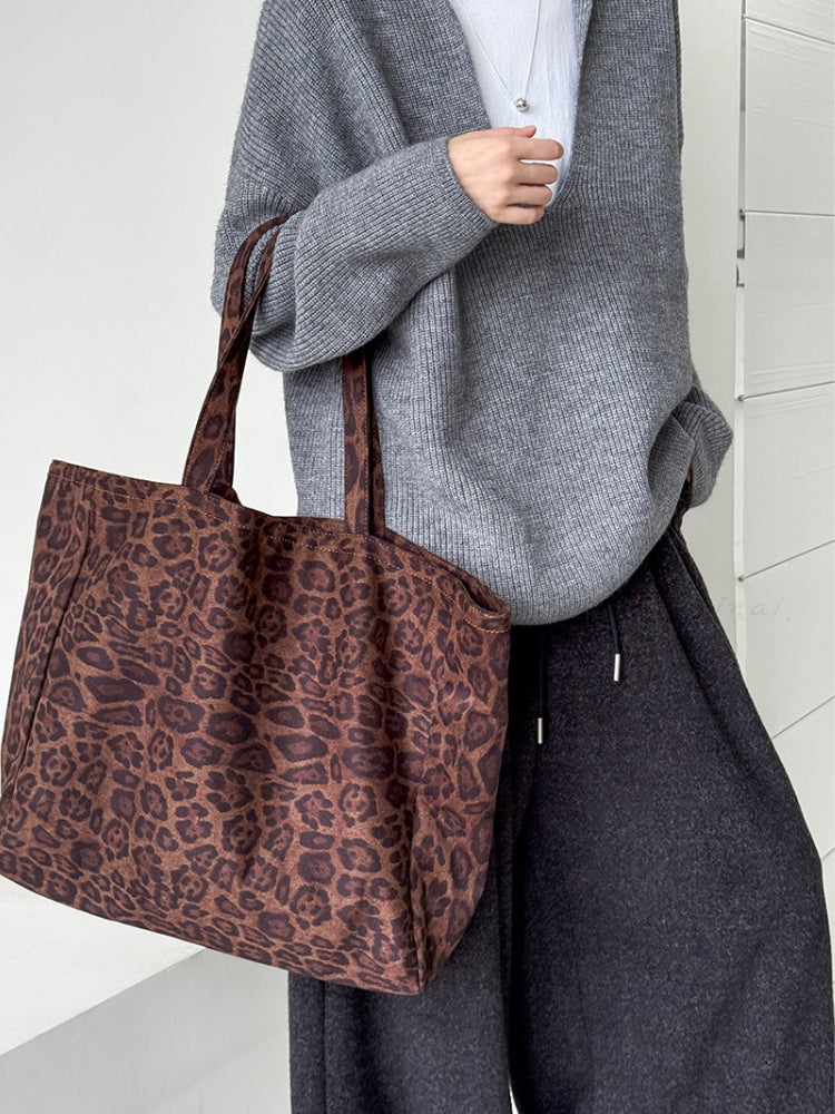 Leopard Print Oversized Tote Bag