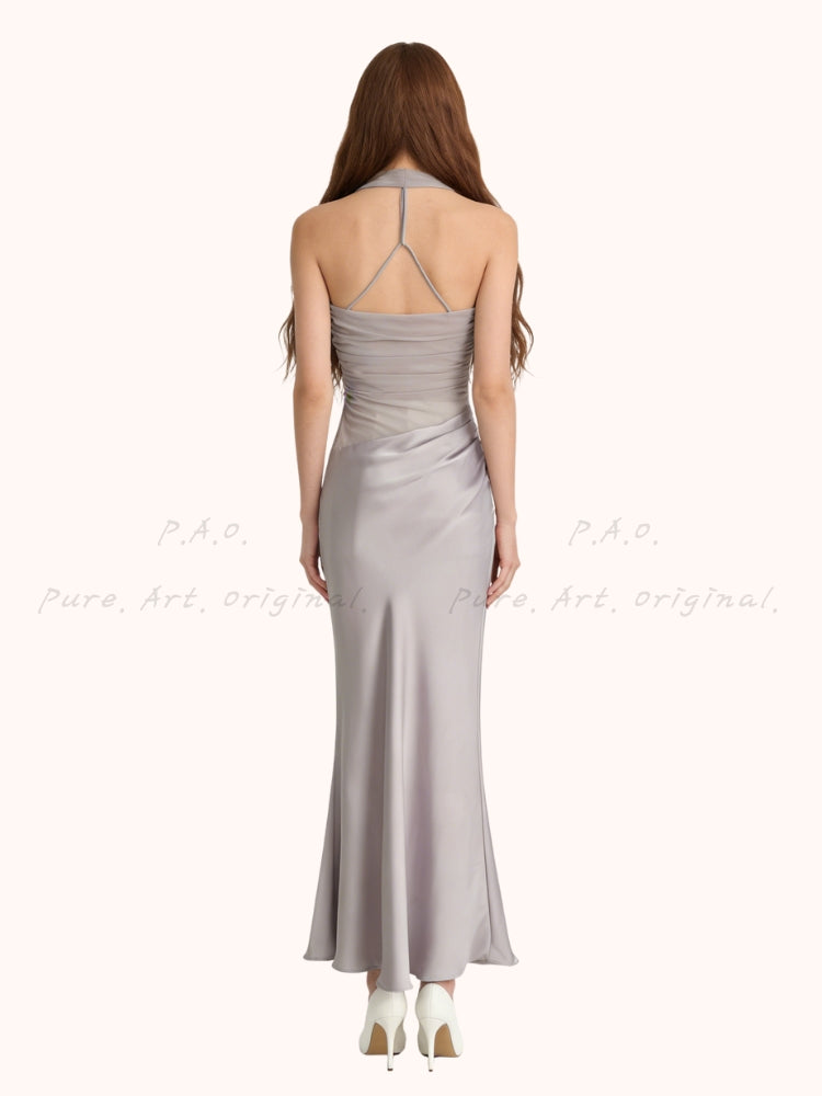 Veil Satin Maxi Dress