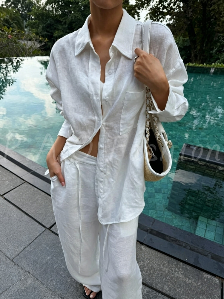 100% Linen Oversized Sun Shirt