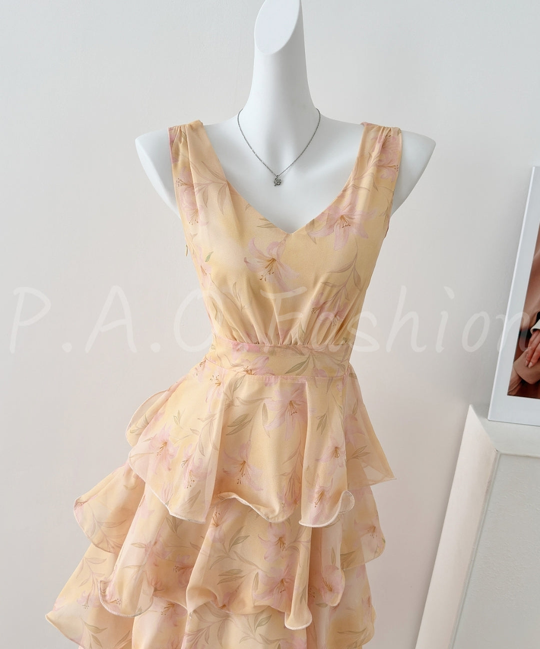 Lily Print Chiffon Tiered Maxi Dress[Available Now]