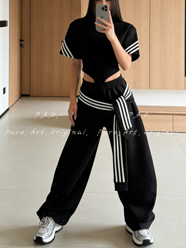 Striped Accent Casual Set