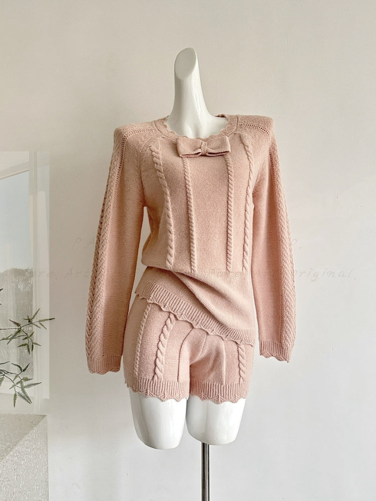 Sweet Blossom – Bow Knit Set