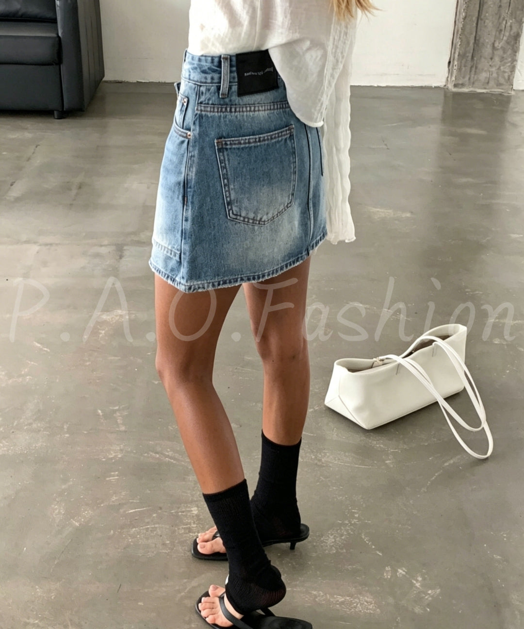 Deconstructed Patchwork Denim Mini Skirt[Available Now]
