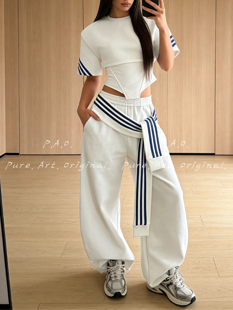 Striped Accent Casual Set