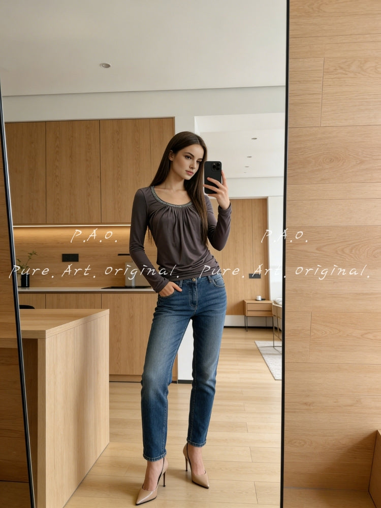 ÉVÉLINE RUCHED TOP
