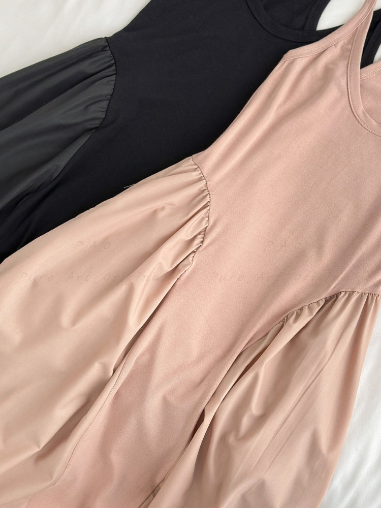 Waist-Defining Sleeveless A-Line Maxi Dress