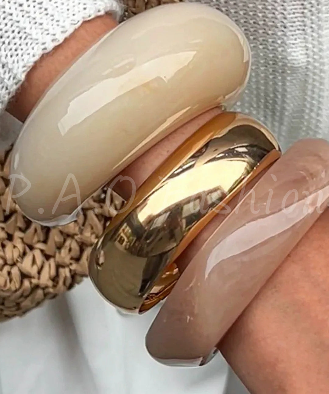 Oversized Glossy Resin Statement Bangle