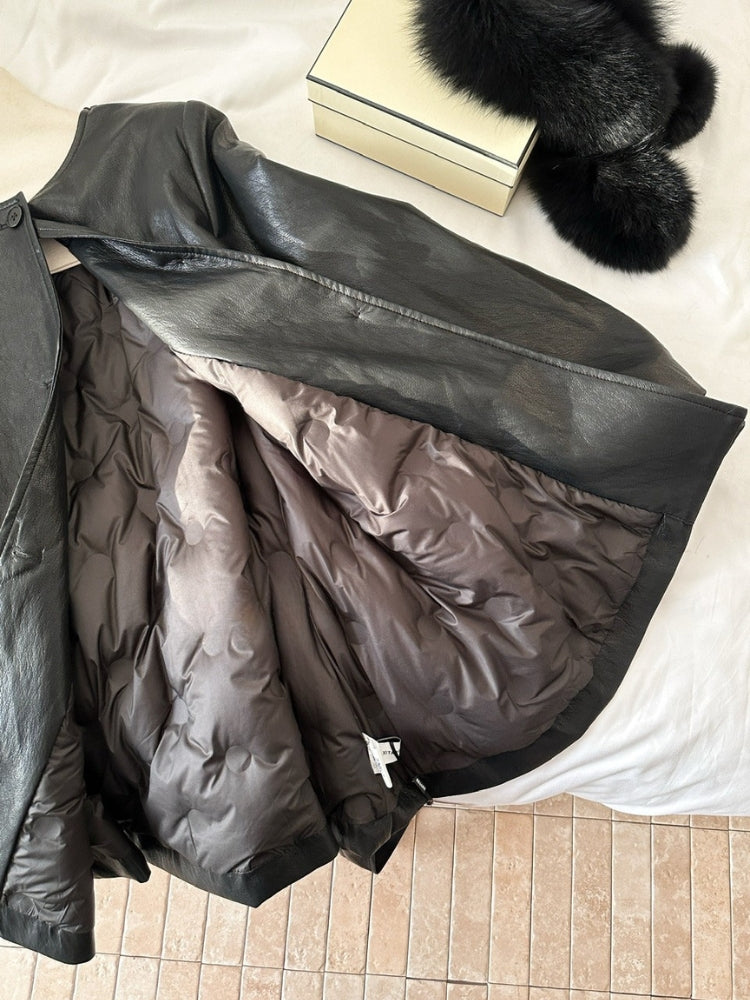 Leather-Style Outerwear Jacket