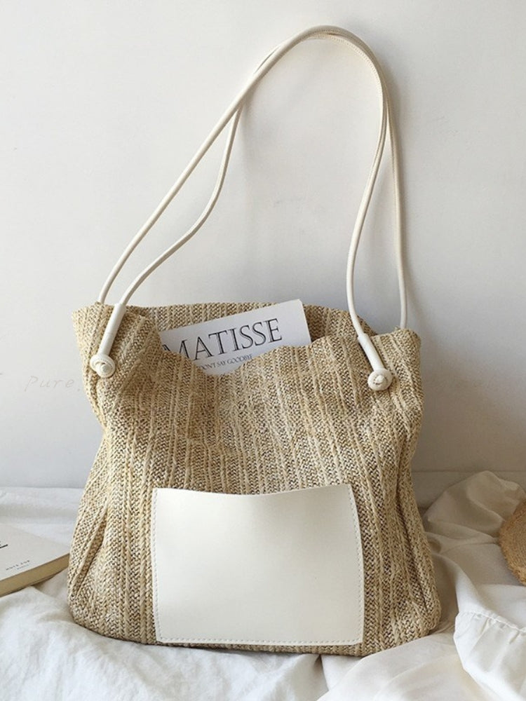 Woven Straw Tote Shoulder Bag