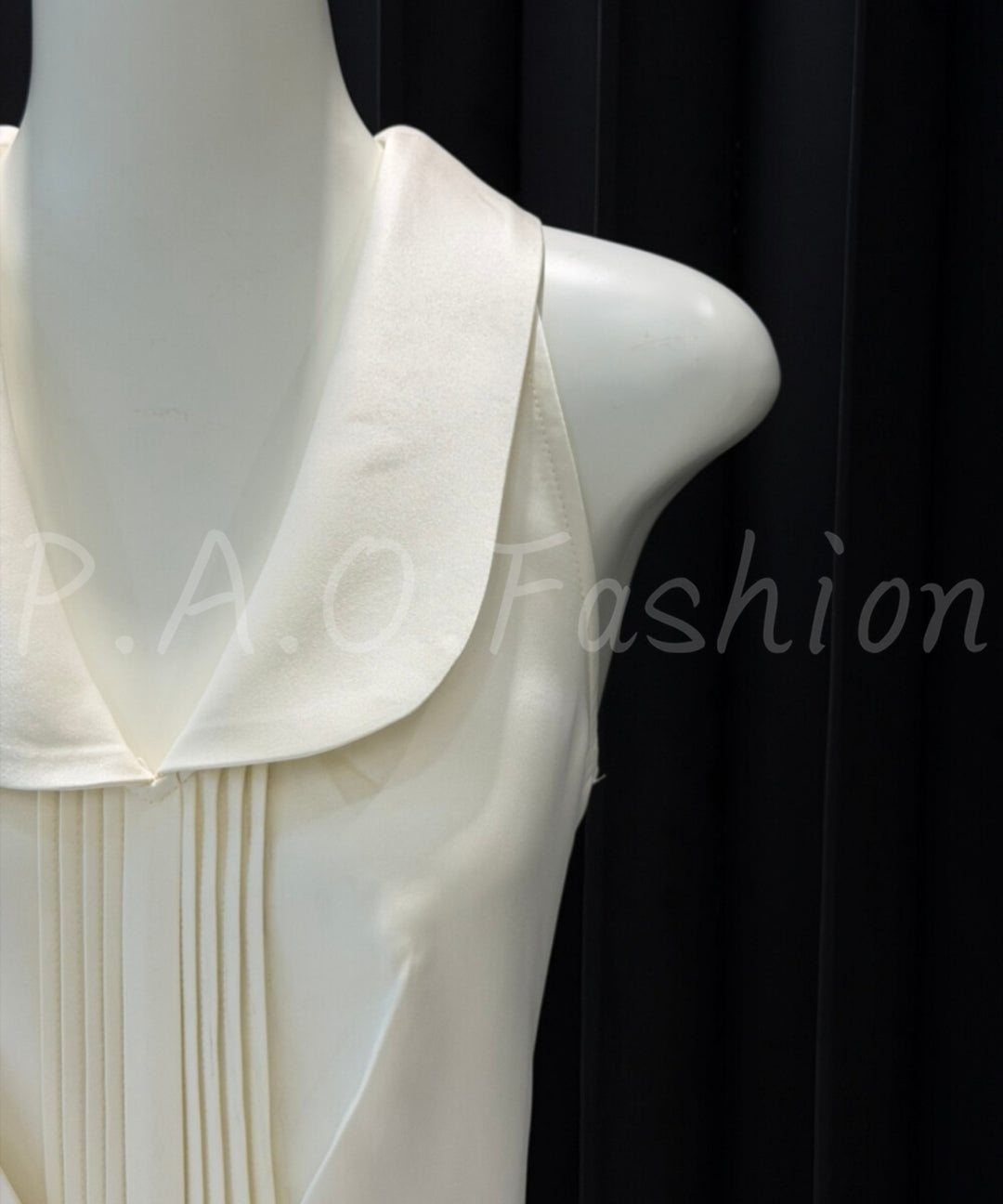 Satin Contrast Collar A-Line Mini Dress[Available Now]