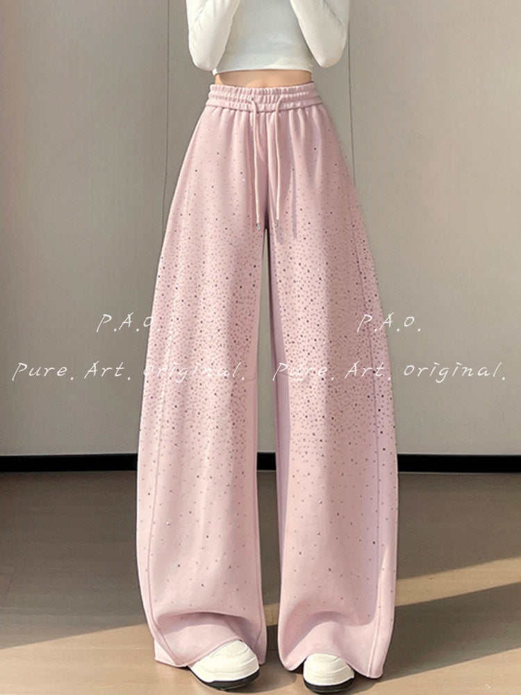 Rhinestone Wide Leg Pants