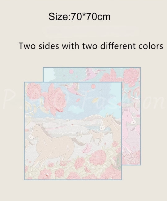 Double-Sided Printed Square Scarf
