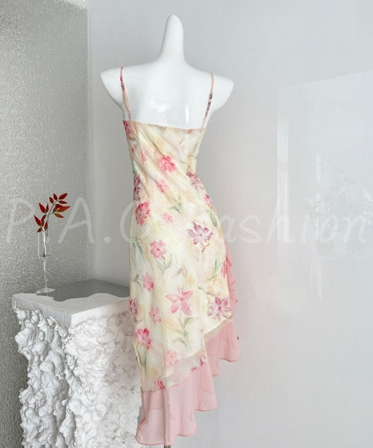 Rose Floral Cotton Mermaid Midi Dress[Available Now]