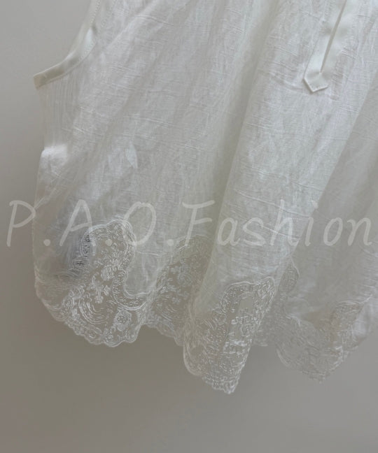 Embroidered Lace Top & Wide-Leg Pants Set[Available Now]