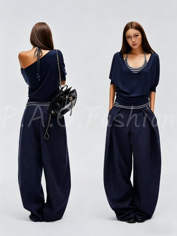 Low-Rise Flared Tailored Pants