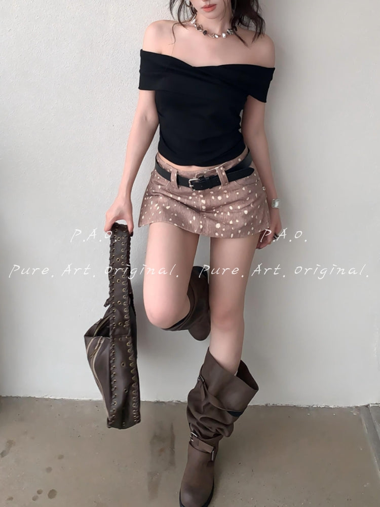Off-Shoulder Twist Ruched Crop Top