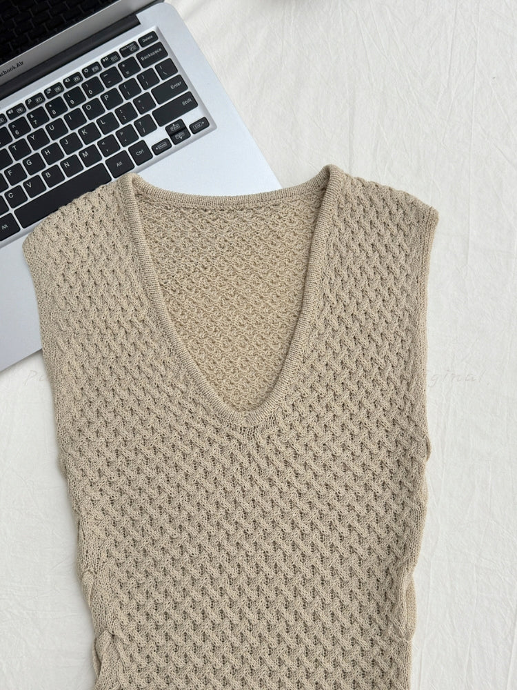 Lace-Up Cutout Knit Midi Dress