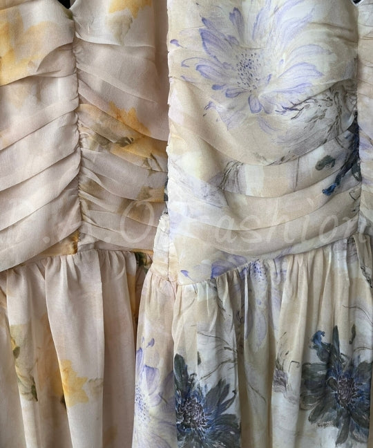 Floral Halter V-Neck Maxi Dress