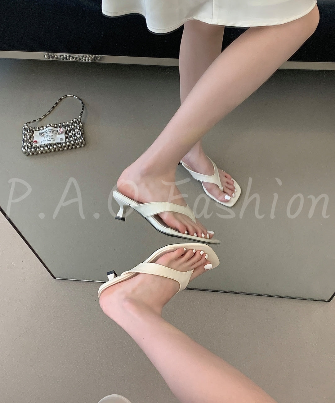 Minimal Thong Kitten Heel Sandals