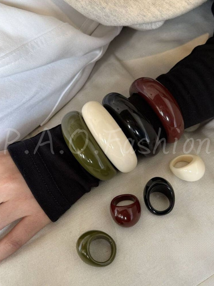 Matte Resin Open Cuff Bracelet