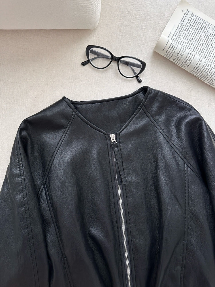 Silk-Scarf Collar Short Jacket