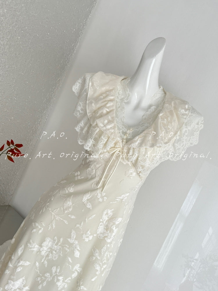 AVERY LACE-UP V-NECK MAXI DRESS