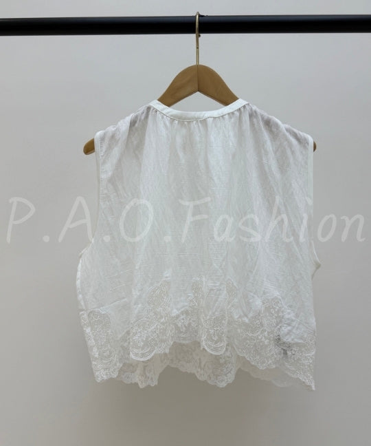 Embroidered Lace Top & Wide-Leg Pants Set[Available Now]