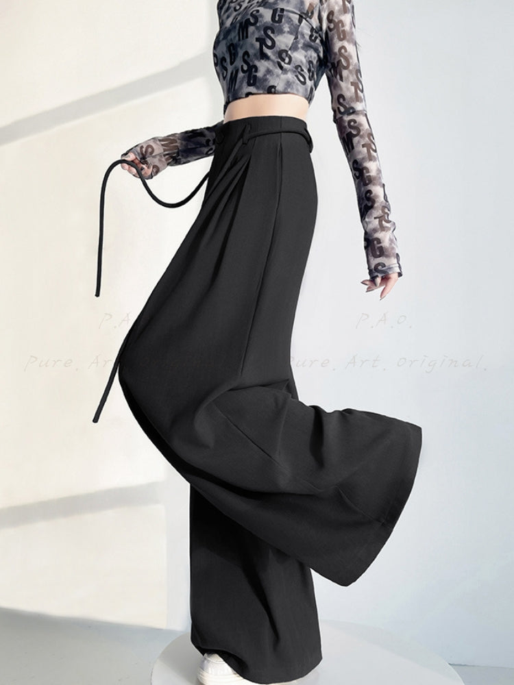 Loose Draped Wide-Leg Casual Pants