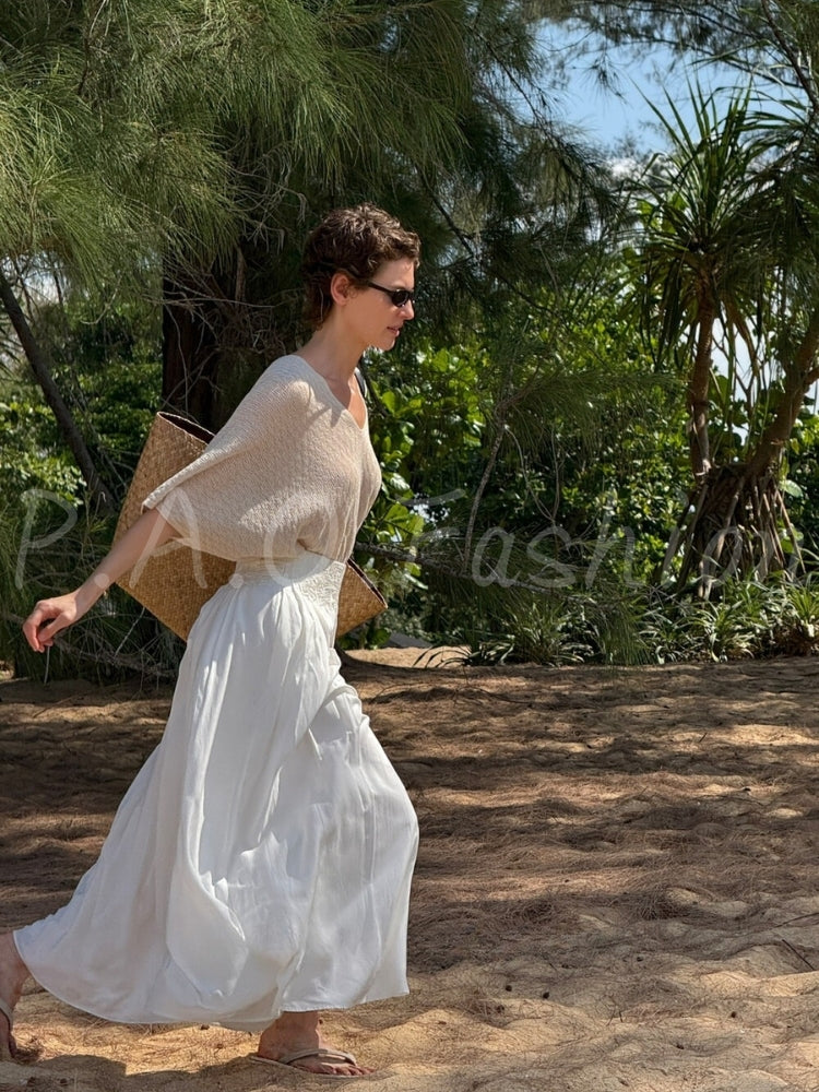 French Resort Flowing A-Line Maxi Skirt