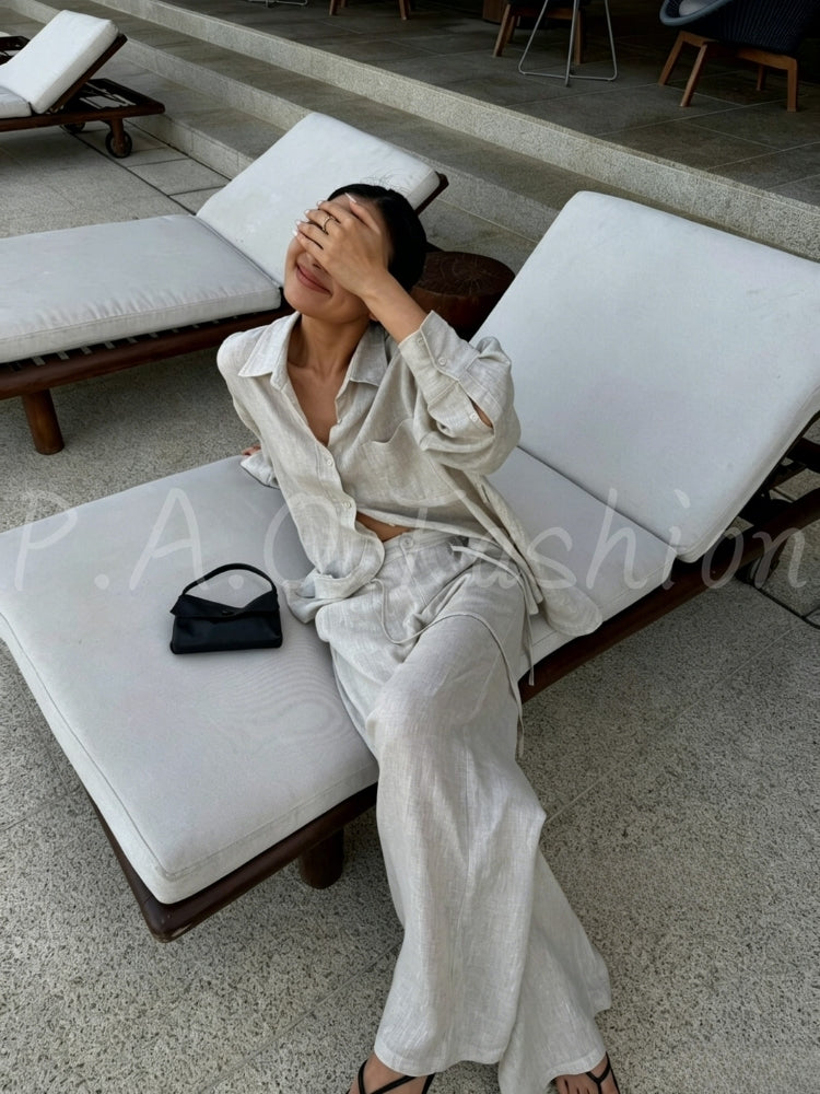 100% Linen Oversized Sun Shirt