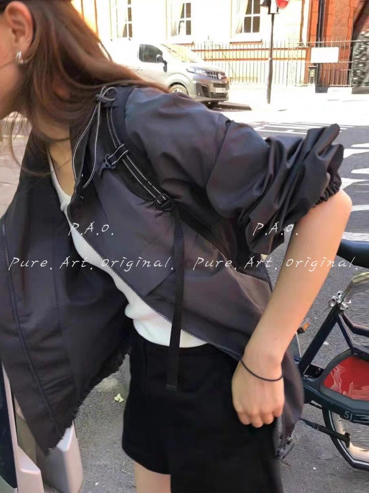 Lightweight Stand Collar Zip-Up Jacket