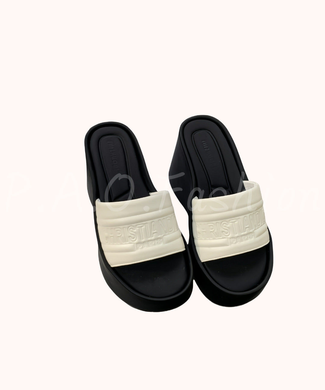 Elevated Platform Wedge Slide Sandals